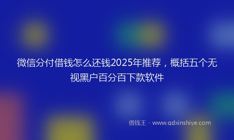 微信分付借钱怎么还钱2025年推荐，概括五个无视黑户百分百下款软件