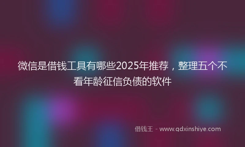 微信是借钱工具有哪些2025年推荐，整理五个不看年龄征信负债的软件