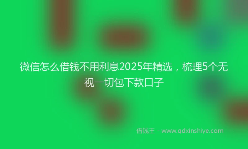 微信怎么借钱不用利息2025年精选，梳理5个无视一切包下款口子
