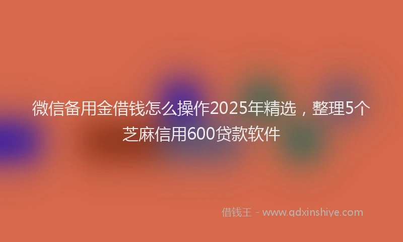 微信备用金借钱怎么操作2025年精选，整理5个芝麻信用600贷款软件