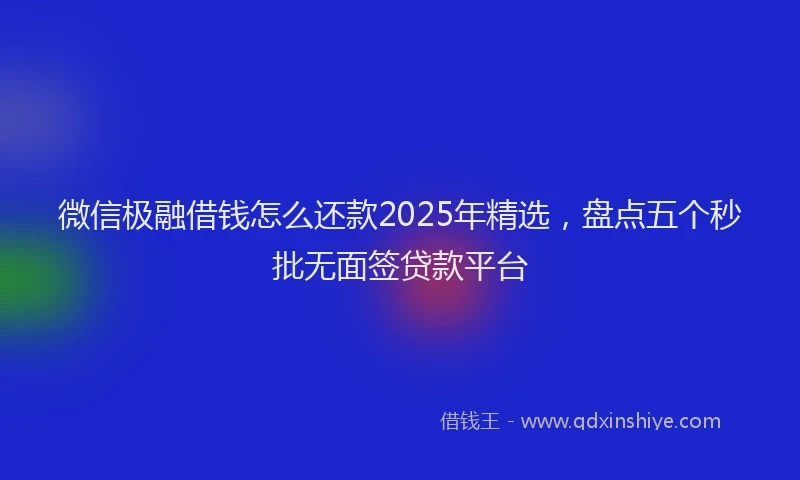 微信极融借钱怎么还款2025年精选，盘点五个秒批无面签贷款平台