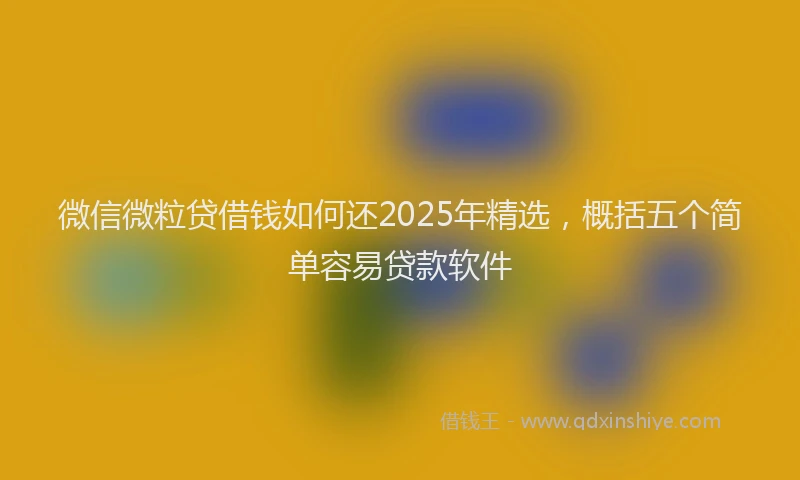 微信微粒贷借钱如何还2025年精选，概括五个简单容易贷款软件