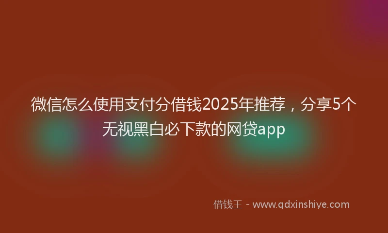 微信怎么使用支付分借钱2025年推荐，分享5个无视黑白必下款的网贷app