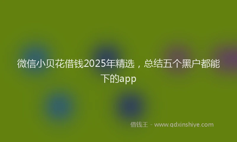 微信小贝花借钱2025年精选，总结五个黑户都能下的app