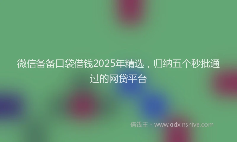 微信备备口袋借钱2025年精选，归纳五个秒批通过的网贷平台