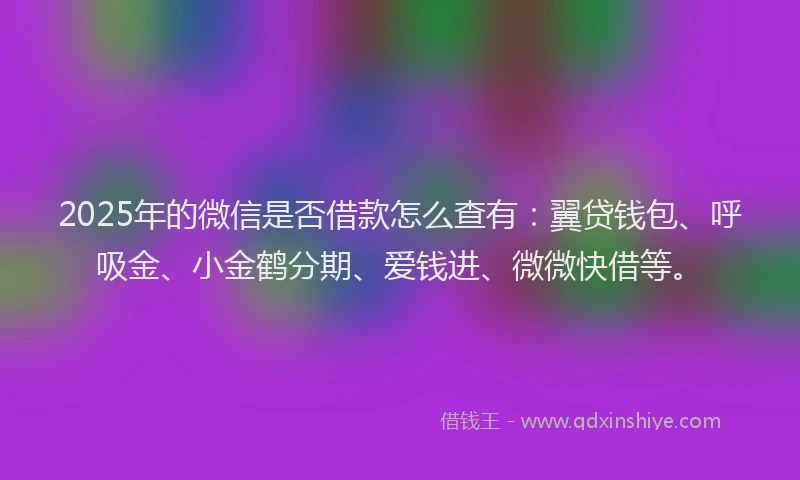 2025年的微信是否借款怎么查有：翼贷钱包、呼吸金、小金鹤分期、爱钱进、微微快借等。
