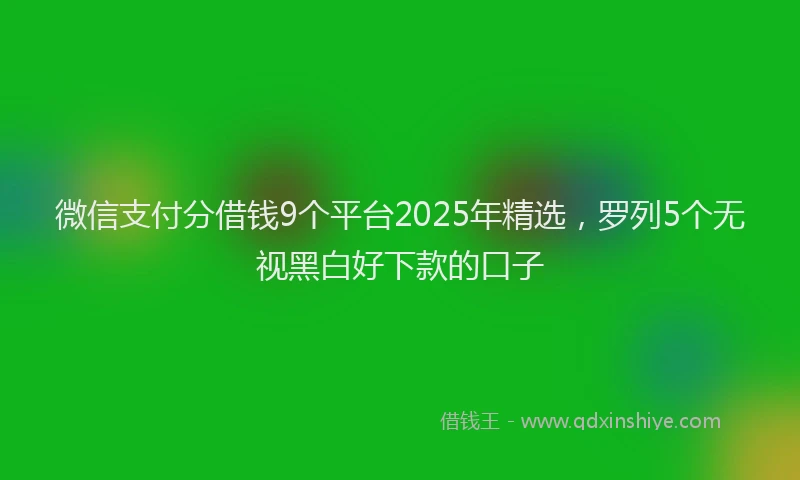 微信支付分借钱9个平台2025年精选，罗列5个无视黑白好下款的口子