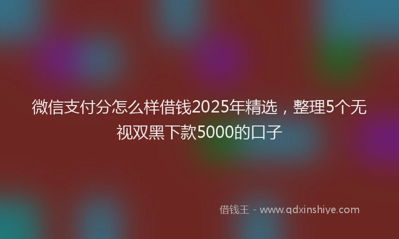 微信支付分怎么样借钱2025年精选，整理5个无视双黑下款5000的口子