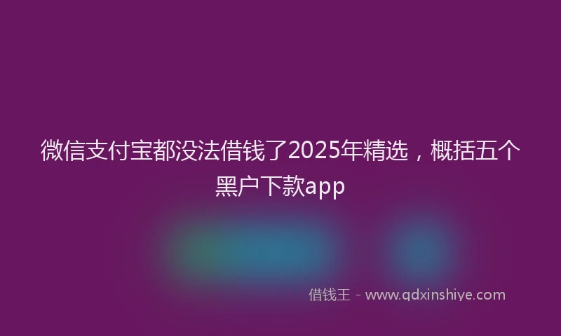 微信支付宝都没法借钱了2025年精选，概括五个黑户下款app