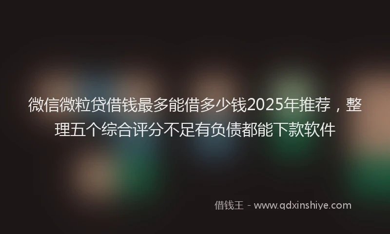 微信微粒贷借钱最多能借多少钱2025年推荐，整理五个综合评分不足有负债都能下款软件