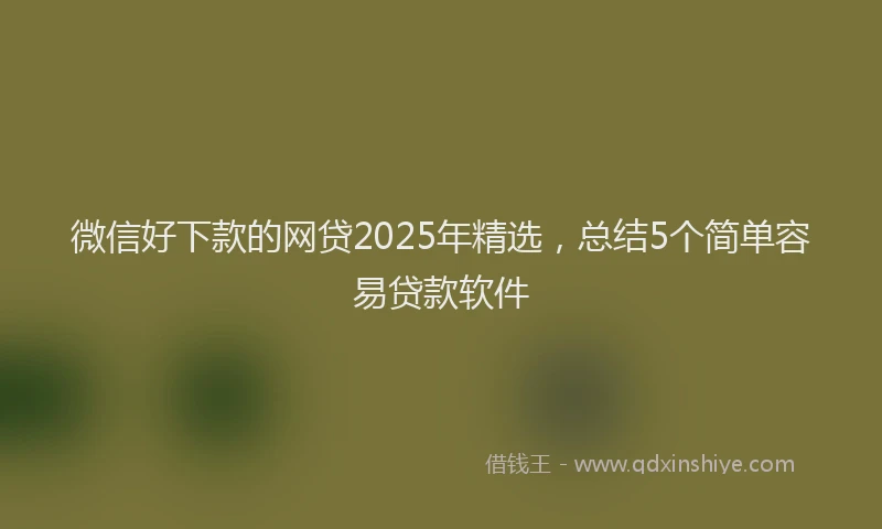 微信好下款的网贷2025年精选，总结5个简单容易贷款软件