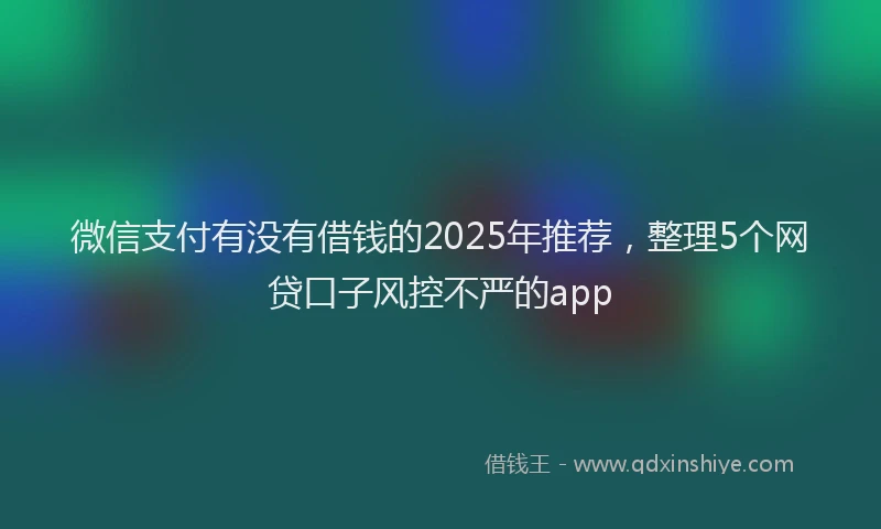 微信支付有没有借钱的2025年推荐，整理5个网贷口子风控不严的app