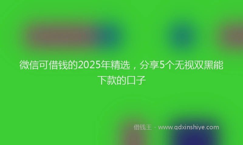 微信可借钱的2025年精选，分享5个无视双黑能下款的口子