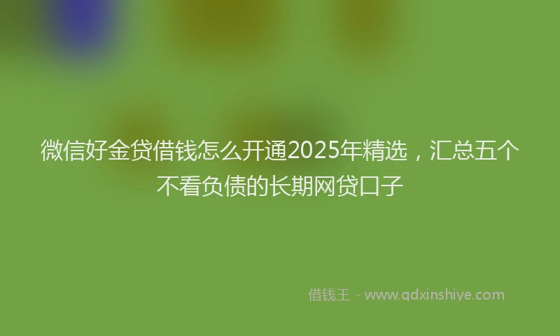 微信好金贷借钱怎么开通2025年精选，汇总五个不看负债的长期网贷口子