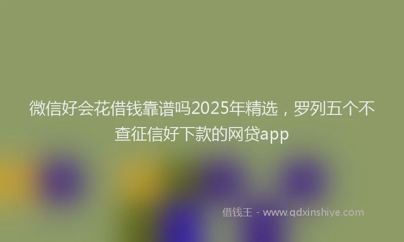 微信好会花借钱靠谱吗2025年精选，罗列五个不查征信好下款的网贷app