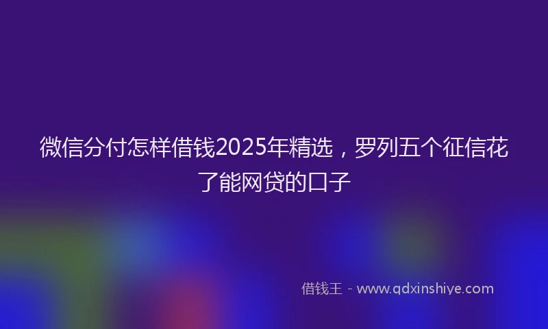 微信分付怎样借钱2025年精选，罗列五个征信花了能网贷的口子