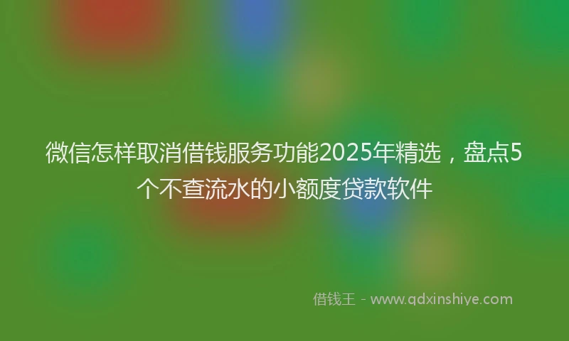 微信怎样取消借钱服务功能2025年精选，盘点5个不查流水的小额度贷款软件