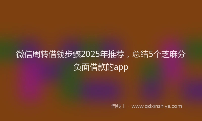 微信周转借钱步骤2025年推荐，总结5个芝麻分负面借款的app