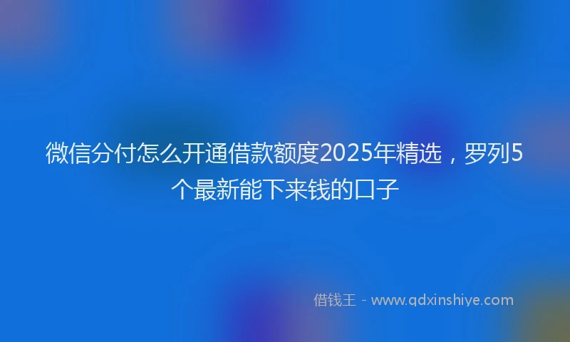 微信分付怎么开通借款额度2025年精选，罗列5个最新能下来钱的口子