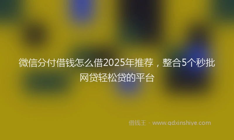 微信分付借钱怎么借2025年推荐，整合5个秒批网贷轻松贷的平台