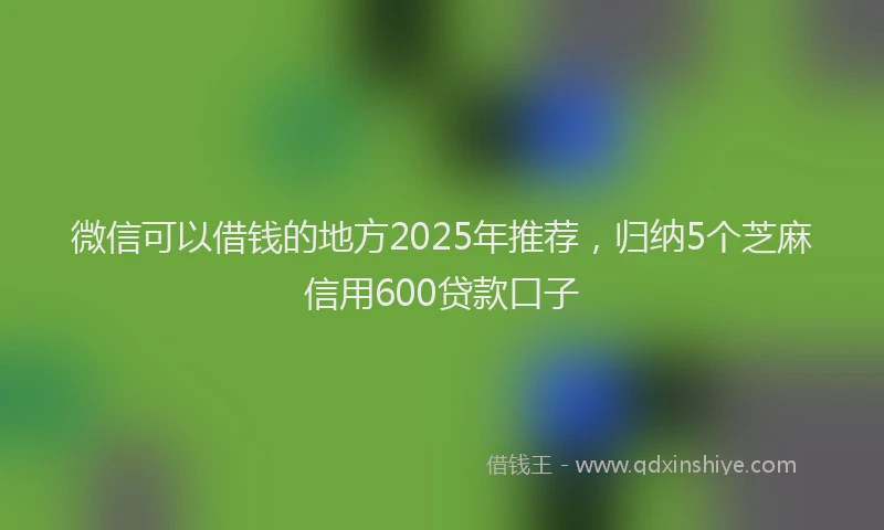 微信可以借钱的地方2025年推荐，归纳5个芝麻信用600贷款口子