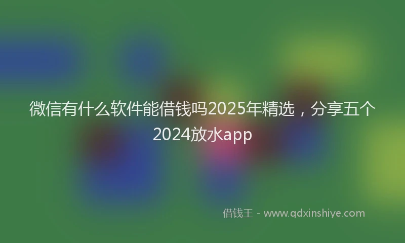 微信有什么软件能借钱吗2025年精选，分享五个2024放水app