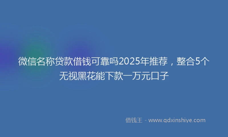 微信名称贷款借钱可靠吗2025年推荐，整合5个无视黑花能下款一万元口子