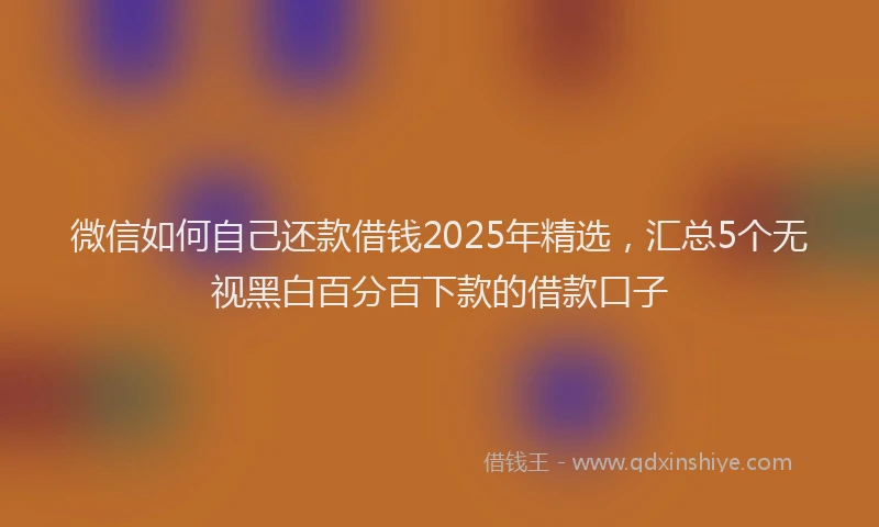 微信如何自己还款借钱2025年精选，汇总5个无视黑白百分百下款的借款口子