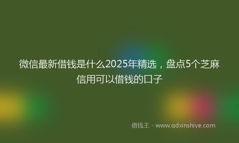 微信最新借钱是什么2025年精选，盘点5个芝麻信用可以借钱的口子