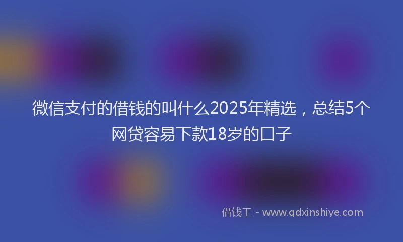 微信支付的借钱的叫什么2025年精选，总结5个网贷容易下款18岁的口子