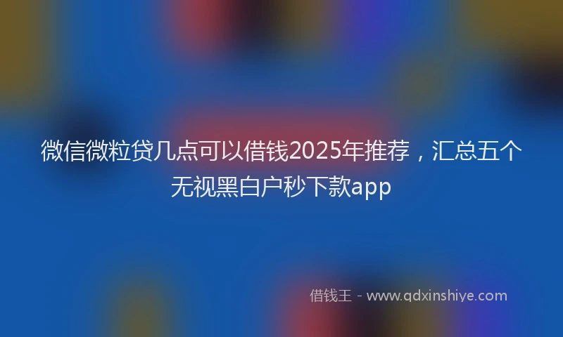 微信微粒贷几点可以借钱2025年推荐，汇总五个无视黑白户秒下款app
