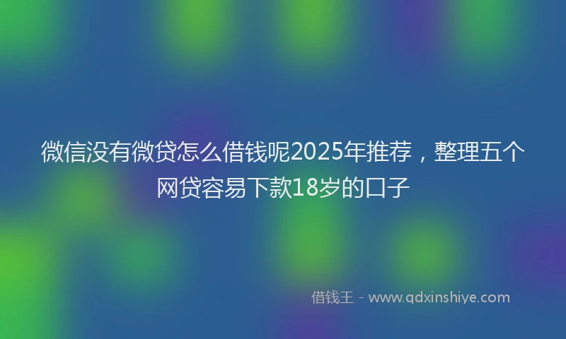 微信没有微贷怎么借钱呢2025年推荐，整理五个网贷容易下款18岁的口子