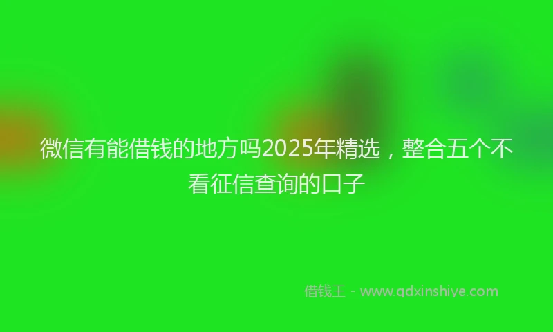 微信有能借钱的地方吗2025年精选，整合五个不看征信查询的口子
