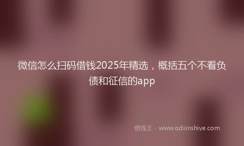 微信怎么扫码借钱2025年精选，概括五个不看负债和征信的app