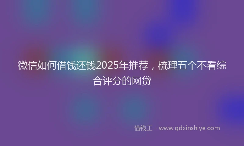 微信如何借钱还钱2025年推荐，梳理五个不看综合评分的网贷