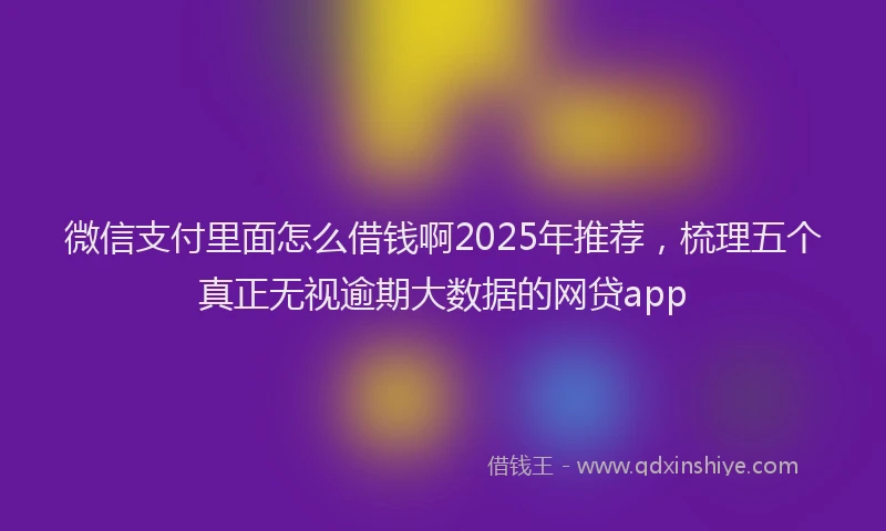 微信支付里面怎么借钱啊2025年推荐，梳理五个真正无视逾期大数据的网贷app