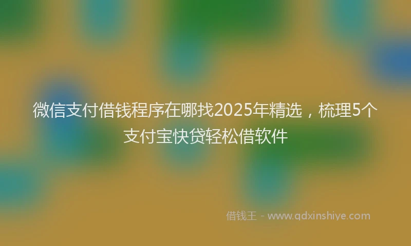 微信支付借钱程序在哪找2025年精选，梳理5个支付宝快贷轻松借软件