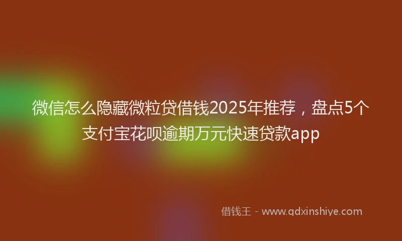 微信怎么隐藏微粒贷借钱2025年推荐，盘点5个支付宝花呗逾期万元快速贷款app