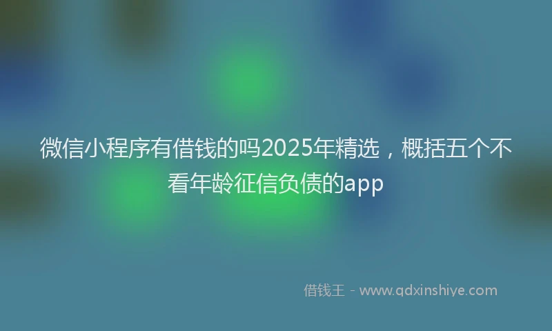 微信小程序有借钱的吗2025年精选，概括五个不看年龄征信负债的app