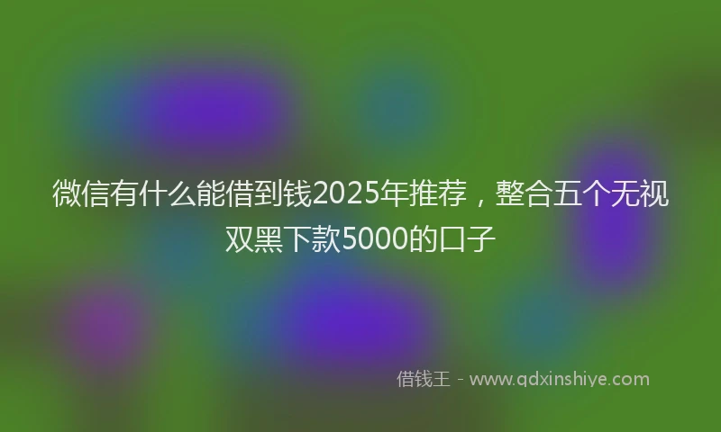 微信有什么能借到钱2025年推荐，整合五个无视双黑下款5000的口子