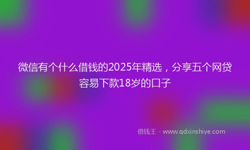 微信有个什么借钱的2025年精选，分享五个网贷容易下款18岁的口子