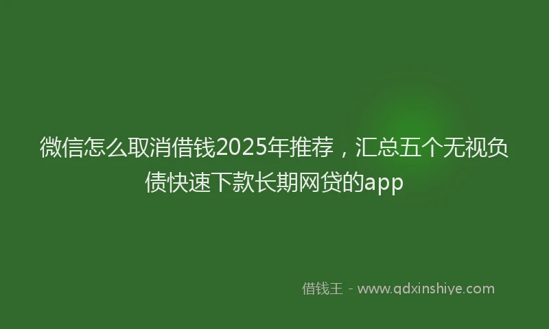 微信怎么取消借钱2025年推荐，汇总五个无视负债快速下款长期网贷的app