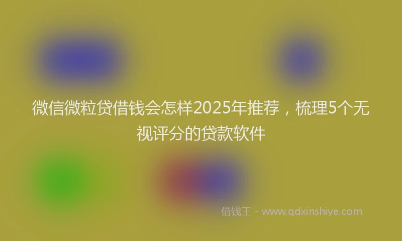 微信微粒贷借钱会怎样2025年推荐，梳理5个无视评分的贷款软件