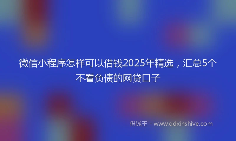 微信小程序怎样可以借钱2025年精选，汇总5个不看负债的网贷口子