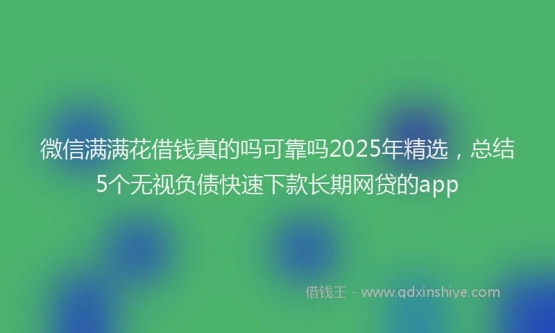 微信满满花借钱真的吗可靠吗2025年精选，总结5个无视负债快速下款长期网贷的app