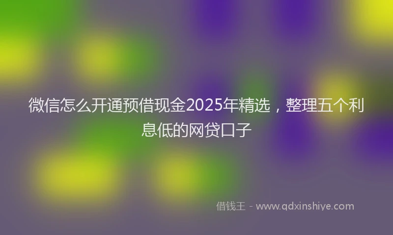 微信怎么开通预借现金2025年精选，整理五个利息低的网贷口子