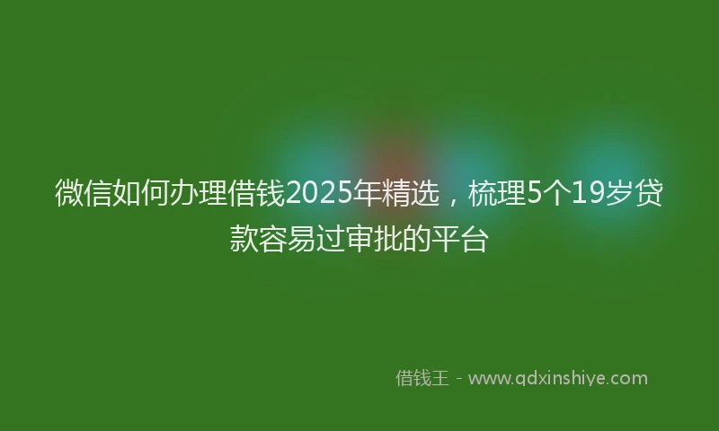 微信如何办理借钱2025年精选，梳理5个19岁贷款容易过审批的平台