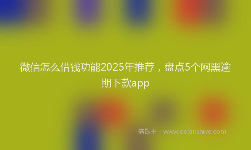 微信怎么借钱功能2025年推荐，盘点5个网黑逾期下款app