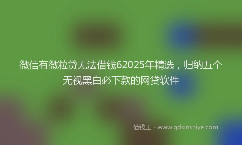微信有微粒贷无法借钱62025年精选，归纳五个无视黑白必下款的网贷软件