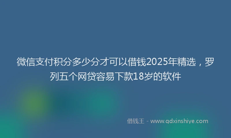 微信支付积分多少分才可以借钱2025年精选，罗列五个网贷容易下款18岁的软件